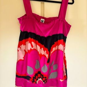 STUNNING GENUINE M MISSONI VIBRANT SILK MAGENTA TANK TOP US SIZE 10.